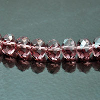 10m Rondelle Faceted Fire-n-Ice Crystal Amethyst Beads, 16" Strand