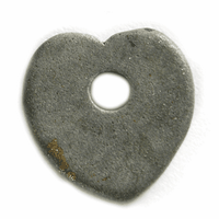15mm Clay Heart Pendants, Gray, pack of 12