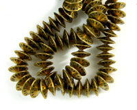 13mm Gold SUNBURST Disc Beads, strand of 59 beads