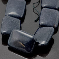 18x25mm(.72x1in) Dyed Jade Rectangle Bead, Midnite Black, strand