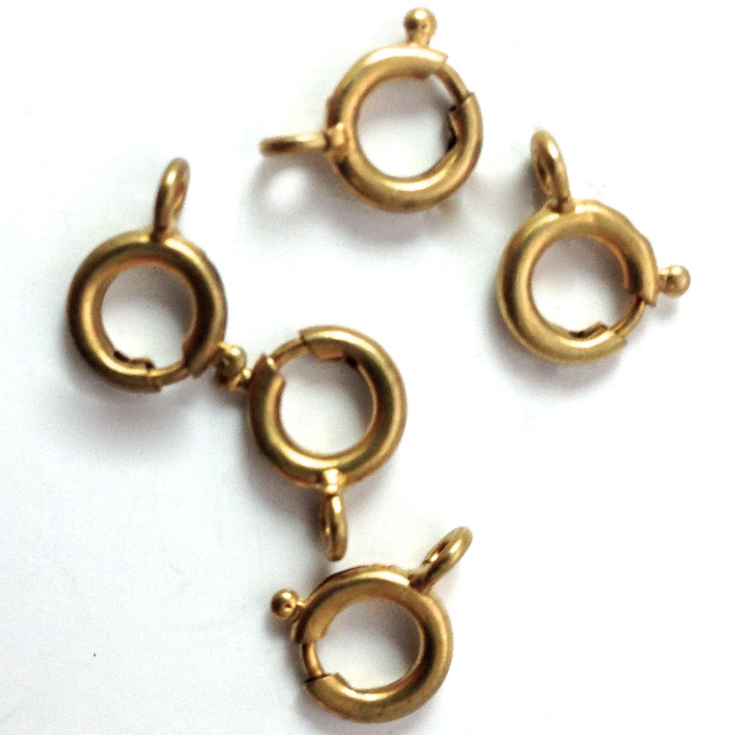 7mm Spring Ring Clasp, Antique Brass, pack of 18