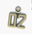 10mm 02 Charm, Vintage Gold, Pack of 6