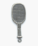 28mm Tennis Racquet Charms, Classic Silver, pack of 6