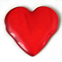 38x36mm Transparent Acrylic Ruby Heart pk/10