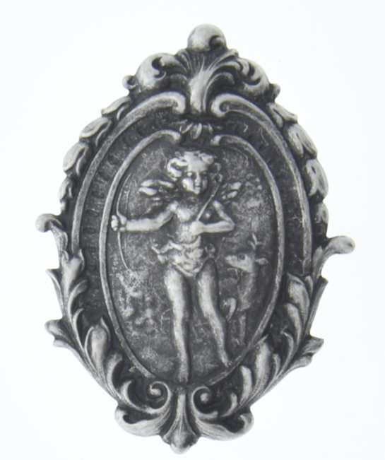 48mm Antique Silver Finish Cameo ea