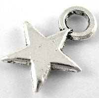 10mm Star Charms, antique silver, pack of 144