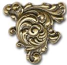 47mm Florentine Corner, Vintage Brass Stamping,each