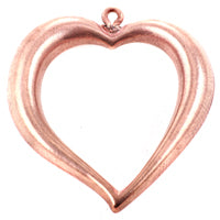 28x30mm Heart Pendant/Charm, Bright Copper, pk/6