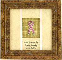 Breast Cancer Awareness -Love Generously, Praise Loudly, Live Fully- 7x7in Shadow Box ea