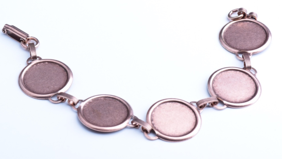 Copper Ox 22mm Round Bezel Tag Bracelet ea