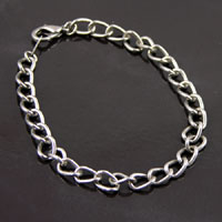 7in Antiqued Silver Link Chain Bracelet, w/lobster clasp, each