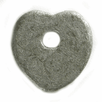 15mm Clay Heart Pendant, Silver, pack of 12