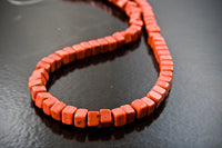 5x4mm Acrylic Cube Beads, Dark Salmon Coral, Sold by Strand