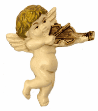 41x35mm Flat Backed Cherub with Violin, pk/2