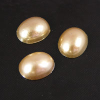 10x8mm Topaz Pearl Oval Acrylic Cabochon PK/12