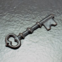 16x43mm Skeleton Key, Vintage Rustic Brass, PK/6