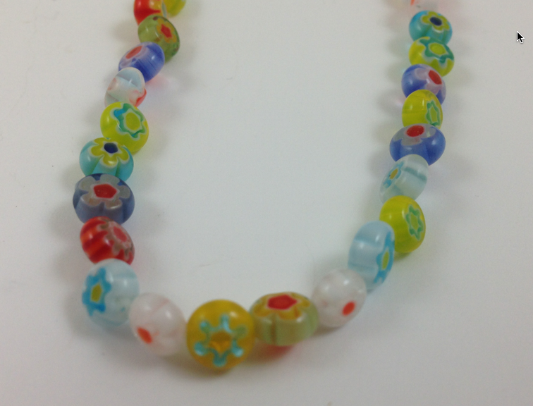 6mm Millefiori Bead Strand, each