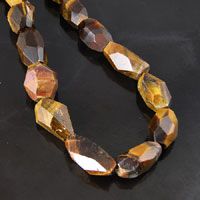 20x15mm Tiger Eye Faceted Nugget Beads, 16in strand