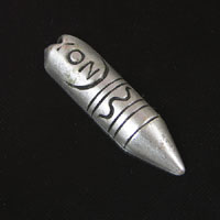 28mm Half Crayon Charm, Vintage Silver, 6 pack