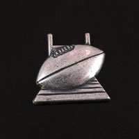 16mm FOOTBALL GOALPost Stamping, classic silver, Pack of 6