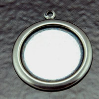 21mm(.83in) Metal Tag w/loop bail, Classic Silver  pk/6