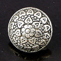 20mm Classic Silver Round Baroque Button, ea