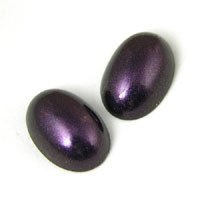 14x10mm Oval Eggplant Pearl Acrylic Cabochon, pk/4