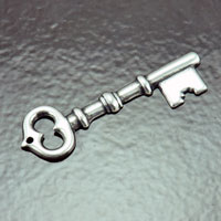 16x43mm Skeleton Key, Vintage Classic Silver, pk/6
