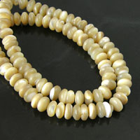 8x4mm Natural Mother of Pearl Rondelle Beads, 16in strand