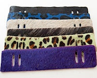 Assorted Hair on Hide Leather Strips, 6 pack