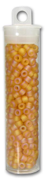 Matsuno 6/0 Seed Beads,  Transparent  Frost /Ab Amber, Approx. 418 beads