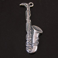 27mm Saxophone Charm, Classic Silver, pk/6