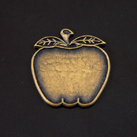 21mm Apple Charm, Vintage Gold, Pack of 6