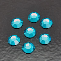 7mm Blue Zircon Flatback, Preciosa Crystal pk/12