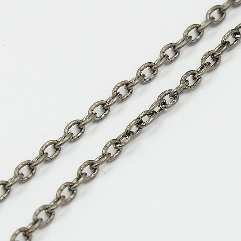 curb chain, 4 x 3mm Gun Metal Finish, roll