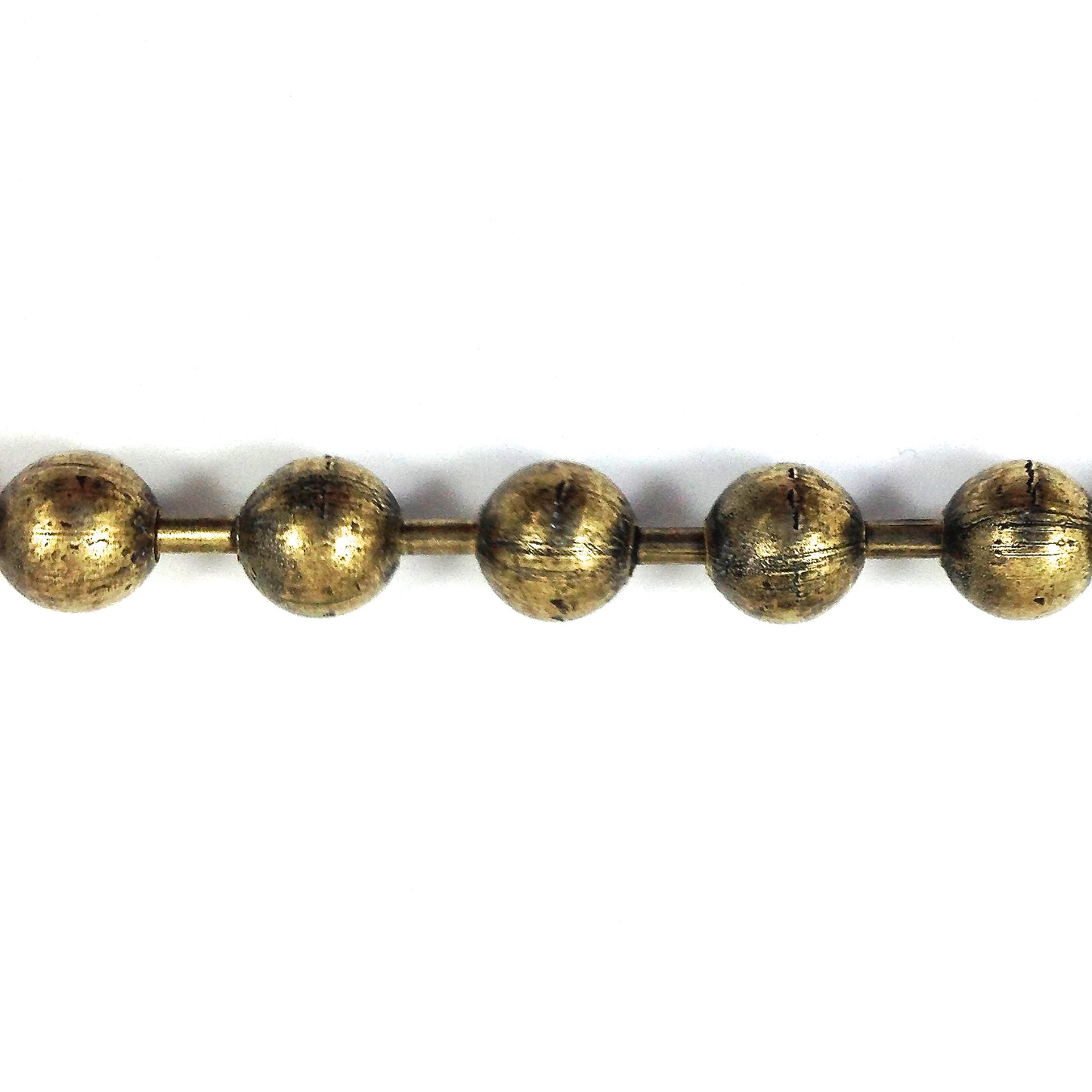 6mm Dog Tag Beaded Ball Chain, vintage gold bronze, 10 foot roll