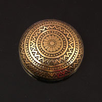 28mm Southwestern Aztec Cabochon Flat back, Antique Gold, pack of 6