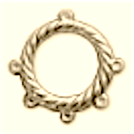 28mm 7 Ring Hoop, Antique Gold, Pack of 4