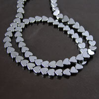 6mm Heart Shaped Hematite Beads, 16 inch strand