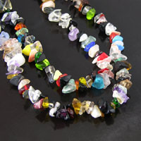 8mm Multi-Colored Stone Chip Beads, 36in Strand