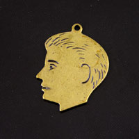 Antique Gold Finish Boy, Man, charm, pack of 6