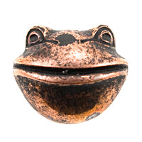 13x11mm Antique Copper Small Frog Face Flatback, pk/6