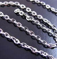 3mm Classic Silver Cable Chain, -10ft roll