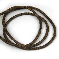 2-3mm Brown Coco Heishi Beads, 48in Strand