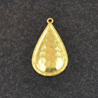 30x18mm Hammered Drop Raw Brass, pk/6