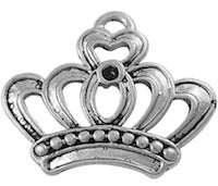 22.5 Royal Open Crown Charm, classic silver, Pack of 12
