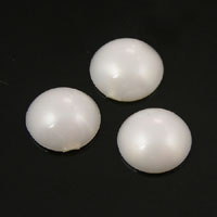 10mm Round Pearl Cabochon, flat back lucite, pack of 12