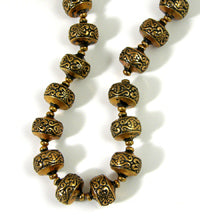 16mm Antique Gold Ornate Collar Beads, 12 inch strand
