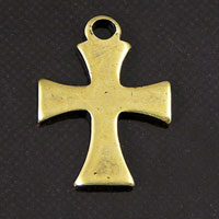 12mm Pattee Cross Charm, Vintage Gold, pack of 6