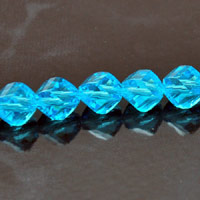 8mm Aqua Faceted Helix Fire-n-Ice Crystal Beads, 16" Strand